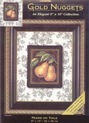 Gold Nuggets Pears on Toile Dimensions 35075